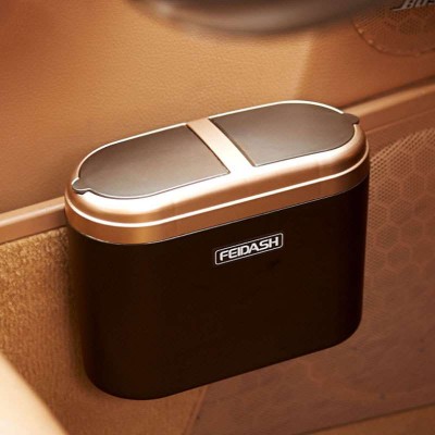 New Arrival Eco-friendly Desktop Mini Car plastic Trash Can Dust Bin With Double Cover