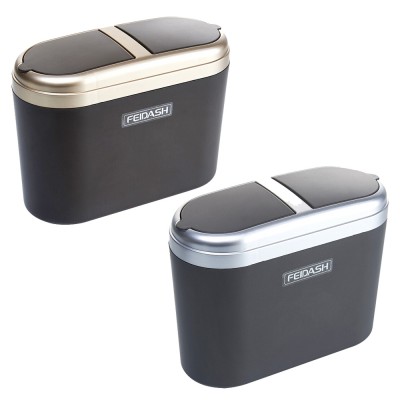 New arrival multifunction Mini Car use garbage bin with double lid small plastic trash can