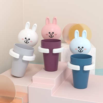 New style cutebear or rabbit shape children kids plastic toothbrush holder cup