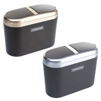 Car accessories mini car trash bin with double Cover garbage small trash can waste bin