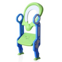 Baby Child Toilet Seat Children Folding Ladder Potty Toilet Training Non-Slip Ladder Adjustable Height Feet Step and Potty Seat