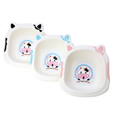 Factory direct!Mini size fashional cute cow small basin plastic portable baby bath basin