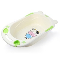 Good selling cow plastic baby washing bath tub with temperature sticker