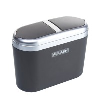 0.8L Car Trash Can  Mini Auto Car Vehicle Garbage Rubbish Bin Dust With Double Cover Trash Rubbish Can