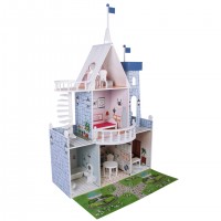 New Design Children Doll House  Wooden role play Toy for Children With Furniture accessories and garden sticker